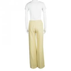 Chloe Yellow Hemp High Waist Wide Leg Pants M