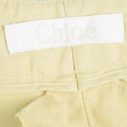 Chloe Yellow Hemp High Waist Wide Leg Pants M