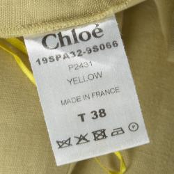 Chloe Yellow Hemp High Waist Wide Leg Pants M
