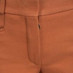 Pre Owned Chloe Orange Cotton Knit Flared Bottom Trousers S