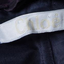 Pre Owned Chloe Navy Blue Ruffle Detail Strapless Draped Jumpsuit S