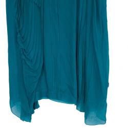 مملوكة مسبقًا Chloe Turquoise Pleated Dress M