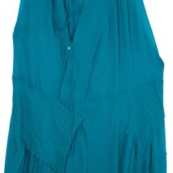 مملوكة مسبقًا Chloe Turquoise Pleated Dress M