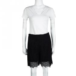 Pre Owned Chloe Black Lace High Waist Shorts S