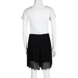 Pre Owned Chloe Black Lace High Waist Shorts S