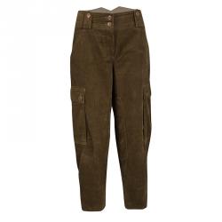 Pre Owned Chloe Noisette Brown Corduroy Cargo Pants M