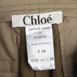 Pre Owned Chloe Noisette Brown Corduroy Cargo Pants M