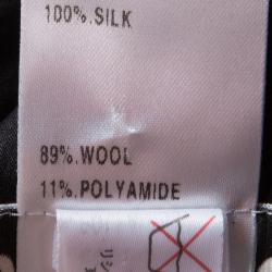 Pre Owned Chloe Black Wool Pleated Panel Detail Long Sleeve Dress S