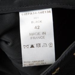 Pre Owned Chloe Black Lurex Detail Textured Silk Pants L