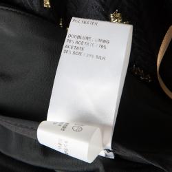 Pre Owned Chloe Black Lurex Detail Textured Silk Pants L