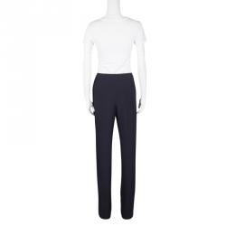 Pre Owned Chloe Navy Blue Drawstring Detail Pants L