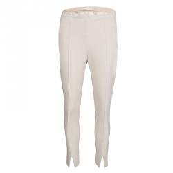 Pre Owned Chloe Beige Clair Wool Blend Tapered Trousers M