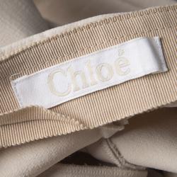 Pre Owned Chloe Beige Clair Wool Blend Tapered Trousers M