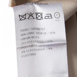 Pre Owned Chloe Beige Clair Wool Blend Tapered Trousers M