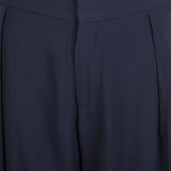 Pre Owned Chloe Navy Blue High Waist Arrow Embellished Pants M