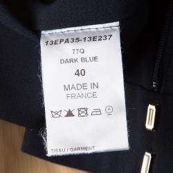 Pre Owned Chloe Navy Blue High Waist Arrow Embellished Pants M