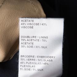 Pre Owned Chloe Navy Blue High Waist Arrow Embellished Pants M