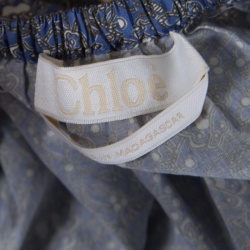 Pre Owned Chloe Blue Printed Cotton Lace Applique Oversized Bohemian Dress S