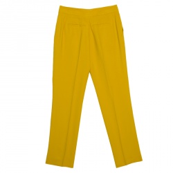 Pre Owned Chloe Mustard Yellow High Waist Cropped Trousers S