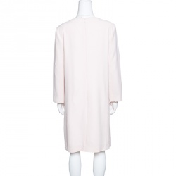 Pre Owned Chloe Light Powder Pink Gold Shoulder Button Detail Shift Dress L