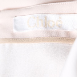 Pre Owned Chloe Light Powder Pink Gold Shoulder Button Detail Shift Dress L