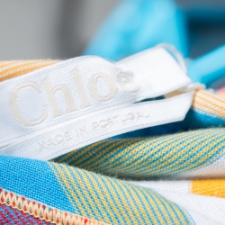 Pre Owned Chloe Multicolor Rainbow Striped Cotton Jersey Long Sleeve Top XS