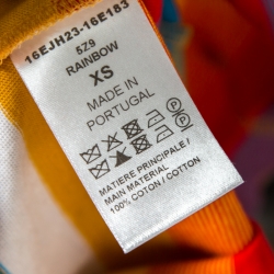 Pre Owned Chloe Multicolor Rainbow Striped Cotton Jersey Long Sleeve Top XS