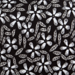 Pre Owned Self Portrait Monochrome Floral Embroidered Lace Cropped Top S