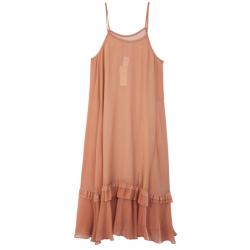 Pre Owned See By Chloe Midi Ruffled Hem Dress L