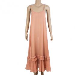 Pre Owned See By Chloe Midi Ruffled Hem Dress L