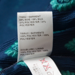 Pre Owned Chloe Cyan Blue Fil Coupe Jacquard Silk Asymmetric Midi Dress M