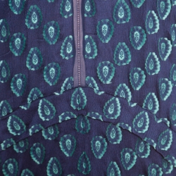 Pre Owned Chloe Cyan Blue Fil Coupe Jacquard Silk Asymmetric Midi Dress M