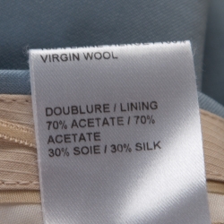 Pre Owned Chloe Sea Spray Wool High Waist Wide Leg Trousers L