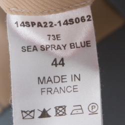 Pre Owned Chloe Sea Spray Wool High Waist Wide Leg Trousers L