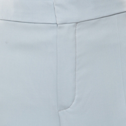 Pre Owned Chloe Sea Spray Wool High Waist Wide Leg Trousers L