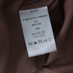 Chloe Hazelnut Brown Gathered Silk Chiffon Midi Skirt S