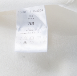 Chloe Milk White Crepe De Chine Button Front Long Sleeve Blouse M