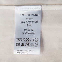 Pre Owned Chloe Shadow Pink Embroidered Guipure Lace Short Sleeve Blouse S