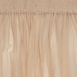 Pre Owned Chloe Beige Rose Eyelet Embroidered Cotton Oversized Off Shoulder Peasant Top S