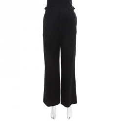 Pre Owned Chloe Black Tailored High Rise Wide Leg Trousers M