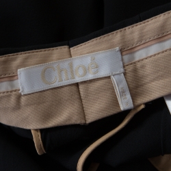 Pre Owned Chloe Black Tailored High Rise Wide Leg Trousers M