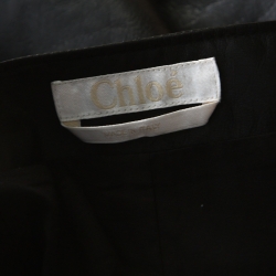Chloe Black Calf Leather Mini Skirt S