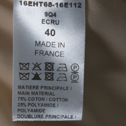 Pre Owned Chloe Beige Floral Print Tassel Detail Lace Blouse M