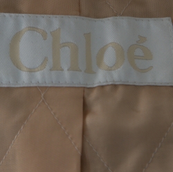 Pre Owned Chloe Blue Leather and Shearling Biker Jacket M