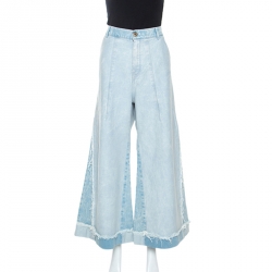 Pre Owned Chloe Light Blue Distressed Denim Flared Jeans M