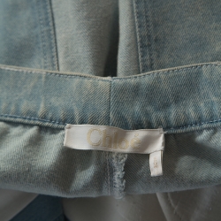 Pre Owned Chloe Light Blue Distressed Denim Flared Jeans M