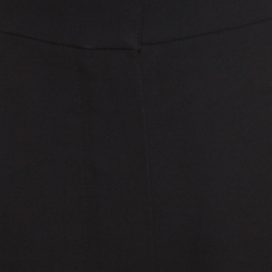 Chloe Black Crepe Waist Band Detail Wide Leg Pants M