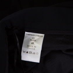 Chloe Black Crepe Waist Band Detail Wide Leg Pants M