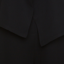 Chloe Black Crepe Waist Band Detail Wide Leg Pants M