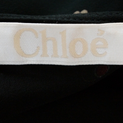 Pre Owned Chloe Dark Green Floral Printed Silk Tunic Dress S